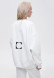 Grey melange color three-thread insulated elongated sweatshirt with a logo on the back